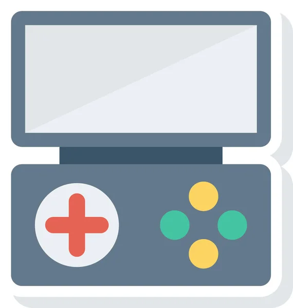 Controller Apparaat Spel Pictogram Platte Stijl — Stockvector