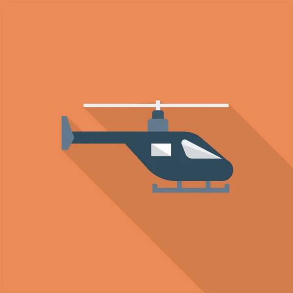 Auto Helikopter Vliegtuig Pictogram Lange Schaduw Stijl — Stockvector