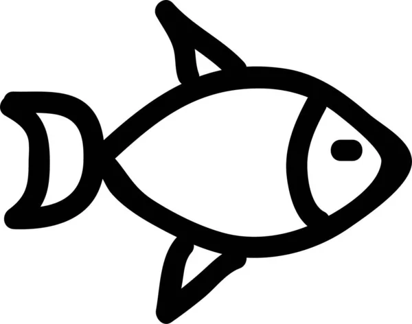 Ryba Rybaření Jídlo Ikona Ručně Kreslené Stylu — Stockový vektor