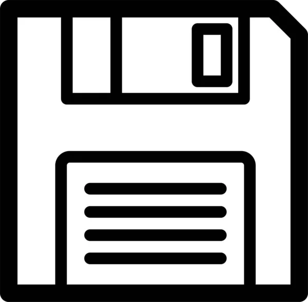 Disk Diskette Ikon Floppy Dalam Gaya Outline - Stok Vektor