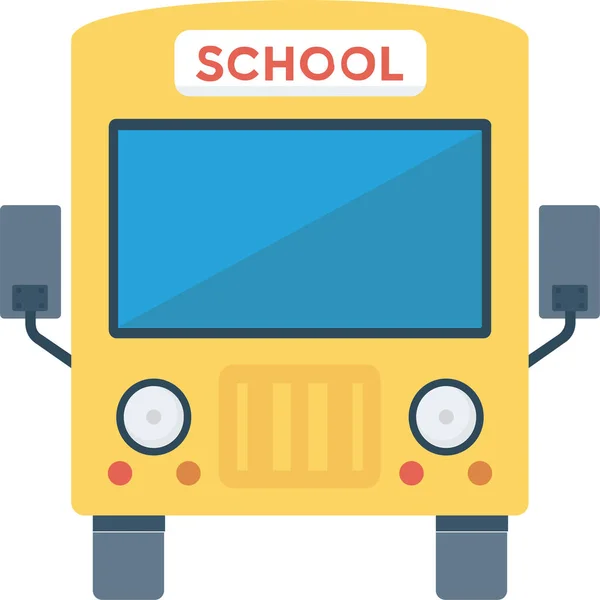 Автобус Школьный Автобус Икона Плоском Стиле — стоковый вектор
