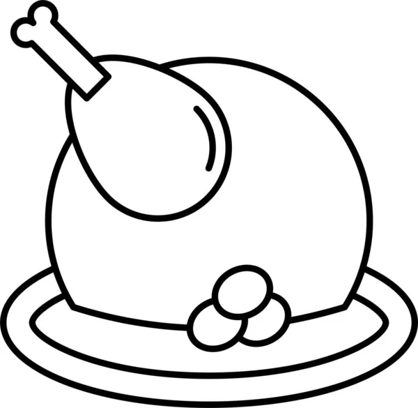 Ikona Kuřecí Stehýnka Kategorii Velikonoce — Stockový vektor