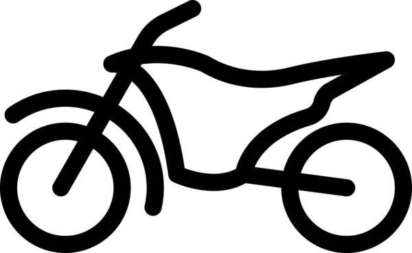 摩托车骑单车图标的轮廓风格 — 图库矢量图片