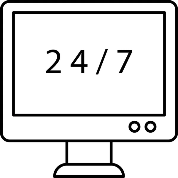 Icono Pantalla Del Monitor Del Dispositivo Estilo Esquema — Vector de stock