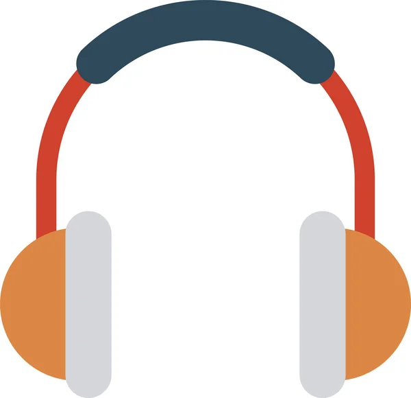 Audio Koptelefoon Icoon Platte Stijl — Stockvector