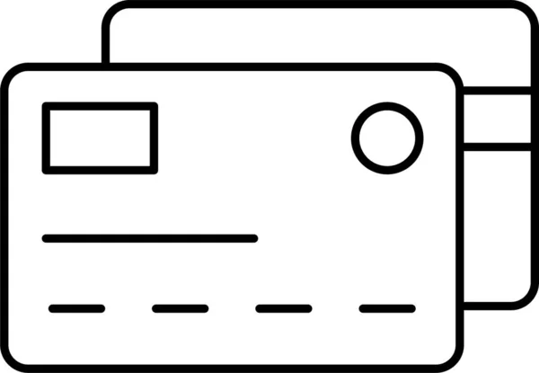 Atm卡信用图标的轮廓风格 — 图库矢量图片