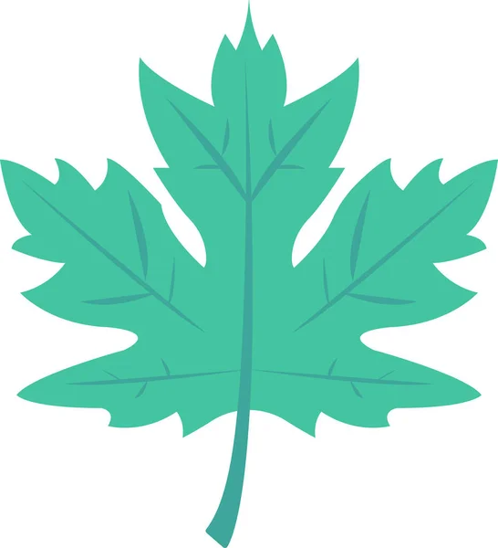 Ecology Green Leaf Icon Flat Style — Stock Vector