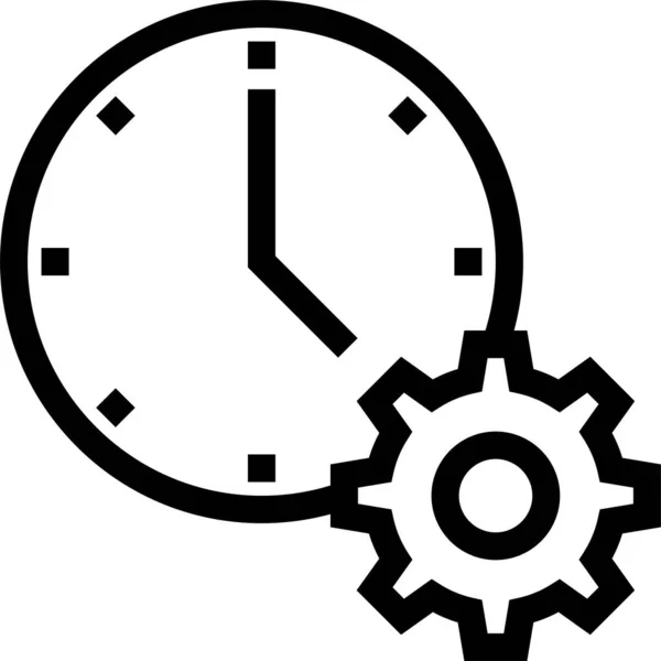 Calendrier Horloge Date Limite Icône Dans Style Contour — Image vectorielle