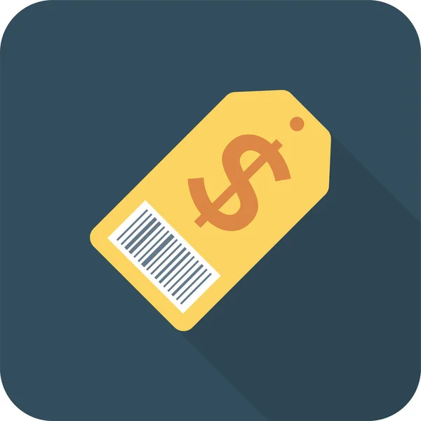 Preissymbol Für Discount Etiketten Langschatten Stil — Stockvektor