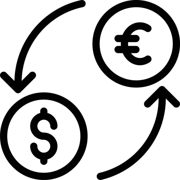 Moneda Efectivo Icono Del Dólar Estilo Esquema — Vector de stock