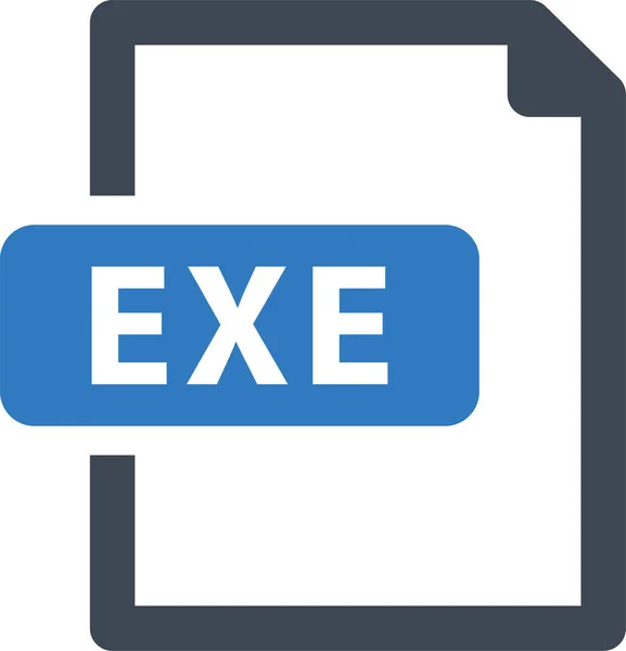 Exe Icono Formato Archivo Estilo Plano — Vector de stock