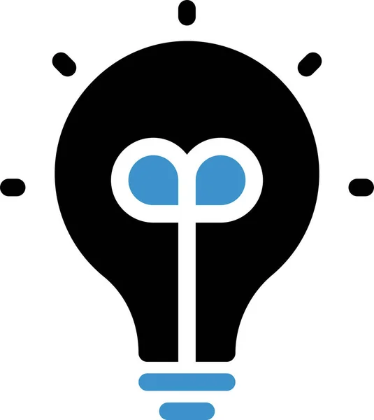 Icône Idée Électricité Ampoule Dans Style Plat — Image vectorielle