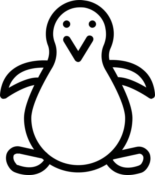 Ζώο Πιγκουίνος Θάλασσα Εικονίδιο Στυλ Περίγραμμα — Διανυσματικό Αρχείο