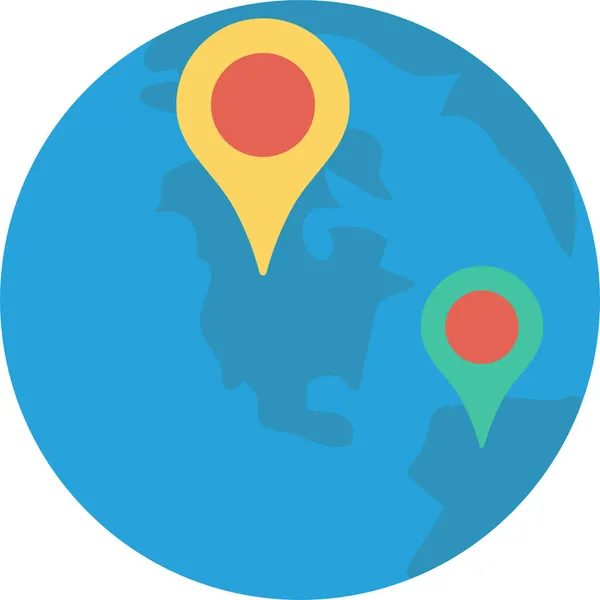 Icône Navigation Carte Localisation Style Plat — Image vectorielle