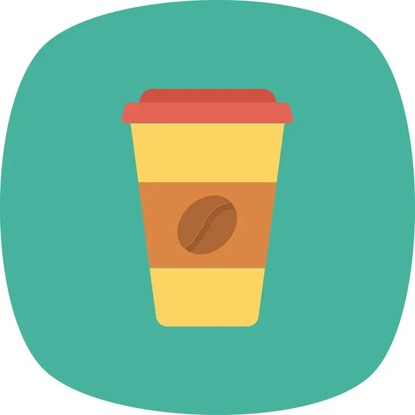 Icono Papel Vidrio Café Estilo Plano — Vector de stock