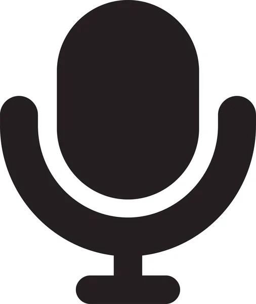 Mikrofon Ikona Siri Stylu Stałym — Wektor stockowy