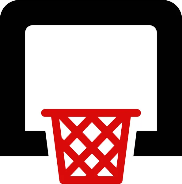 Basketbalbox Pictogram Platte Stijl — Stockvector
