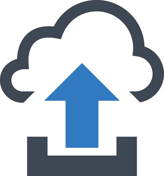 Εικονίδιο Upload Σύννεφο Βέλους Στερεό Στυλ — Διανυσματικό Αρχείο