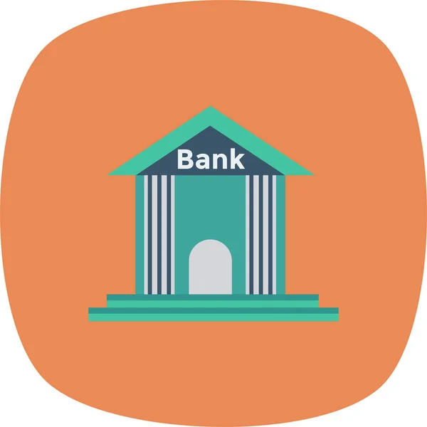 Apartamento Arquitecto Banco Icono Estilo Plano — Vector de stock