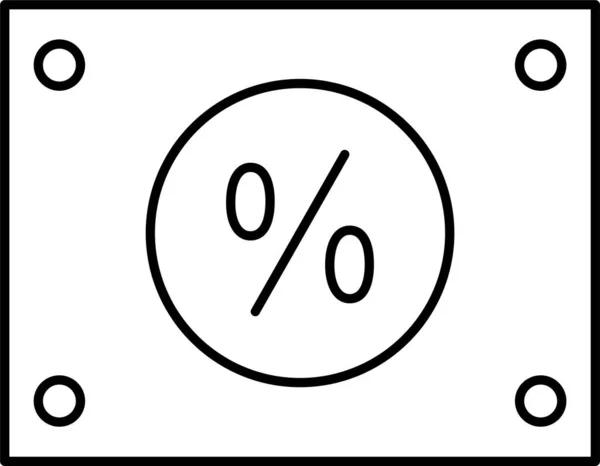 Дисконтну Пропозицію Відсотків Значок Стилі Контур — стоковий вектор