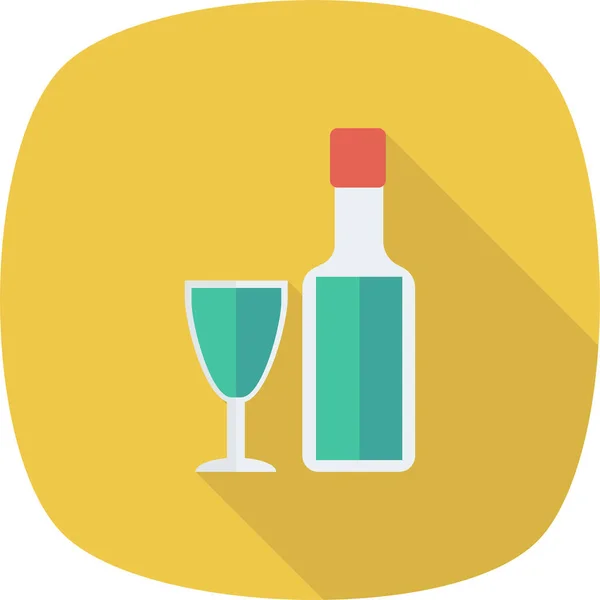 Ikon Botol Batang Alkohol Dalam Gaya Bayangan Panjang - Stok Vektor