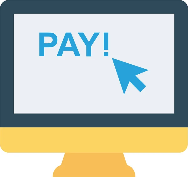 Commerce Online Payment Symbol Flachen Stil — Stockvektor