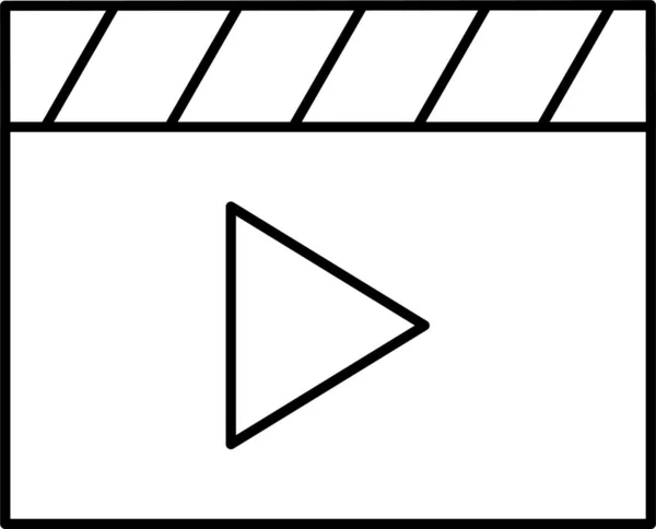 Икона Кино Clapper Стиле Абриджа — стоковый вектор