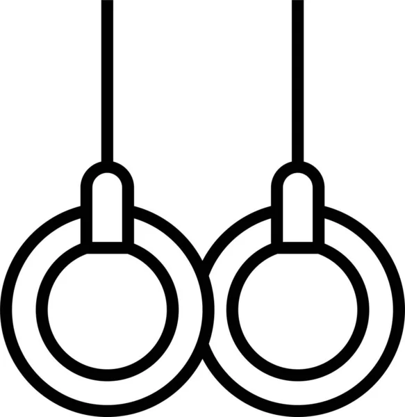 Спортивний Гімнастичний Кільцевий Значок — стоковий вектор