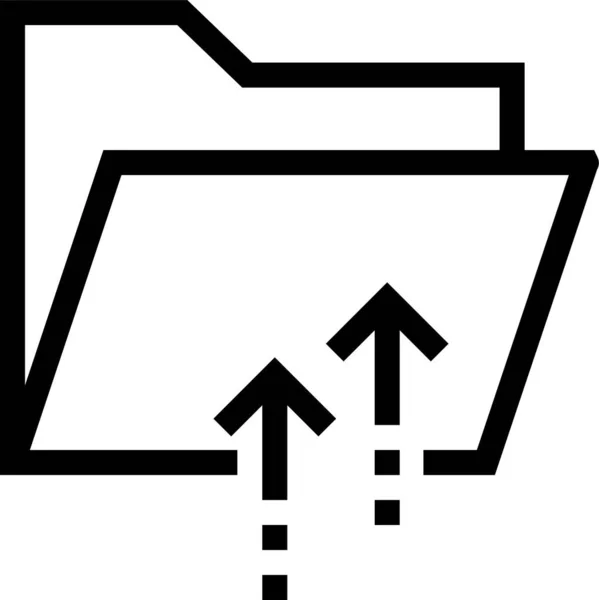 Иконка Папки Файла Конверта Стиле Наброска — стоковый вектор