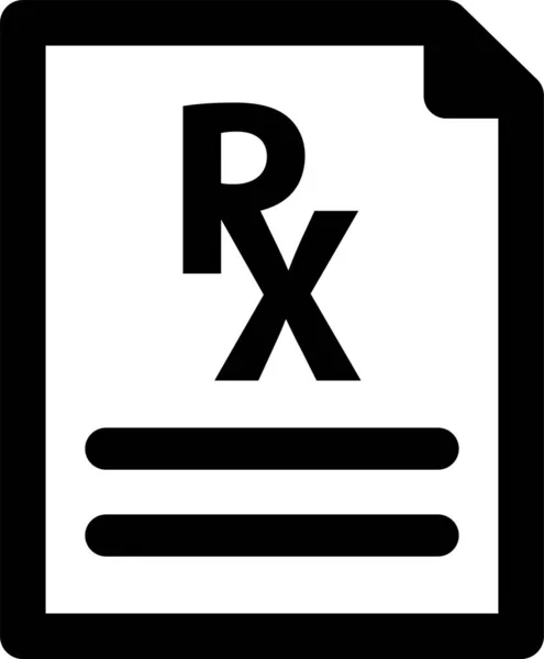 Значок Рецепта Аптеки Медичного Файлу Твердому Стилі — стоковий вектор