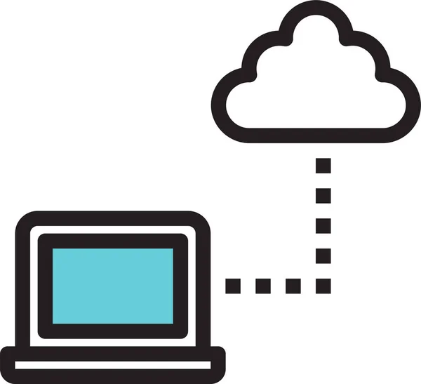 Ikona Cloud Communication Computing Zarysie — Wektor stockowy