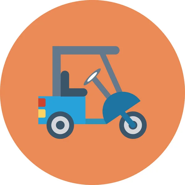 Auto Pasenger Rickshaw Icon Flat Style — Stock Vector