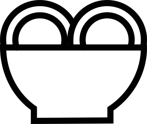 Миска Приготування Їжі Значок Стилі Контур — стоковий вектор