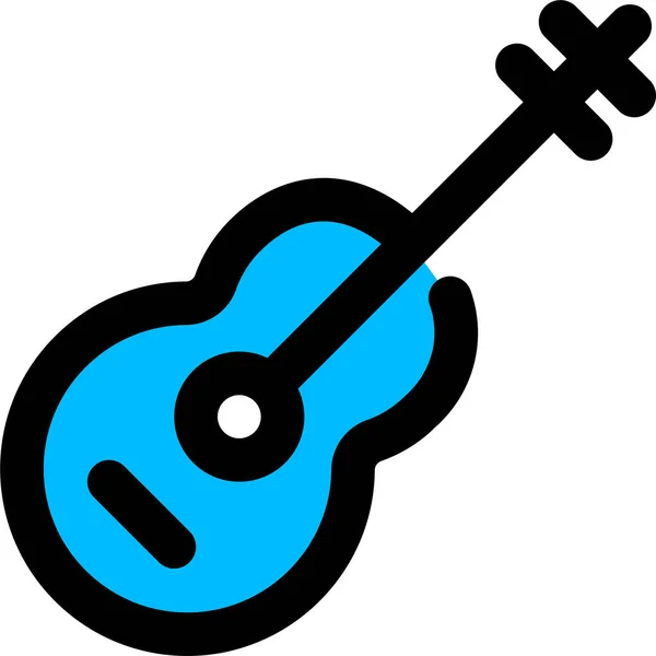 Instrumento Guitarra Icono Música Estilo Esquema — Vector de stock