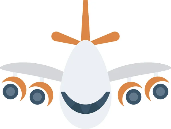 Flugzeug Transport Ikone Flachen Stil — Stockvektor