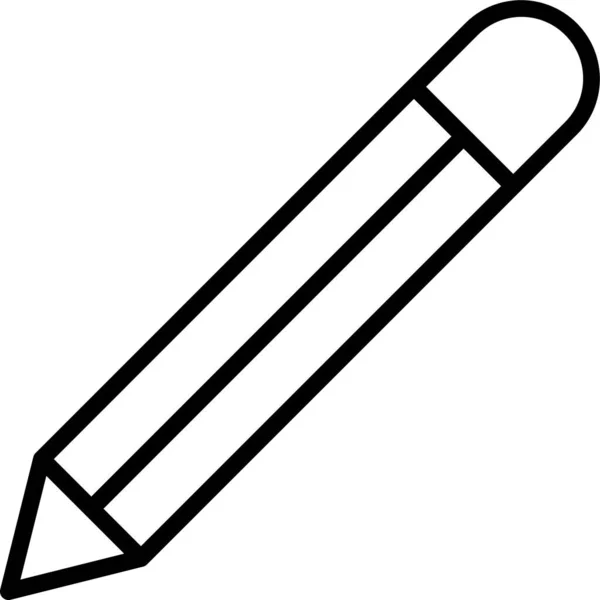 Lápis Desenhar Ícone Escrita Estilo Esboço — Vetor de Stock
