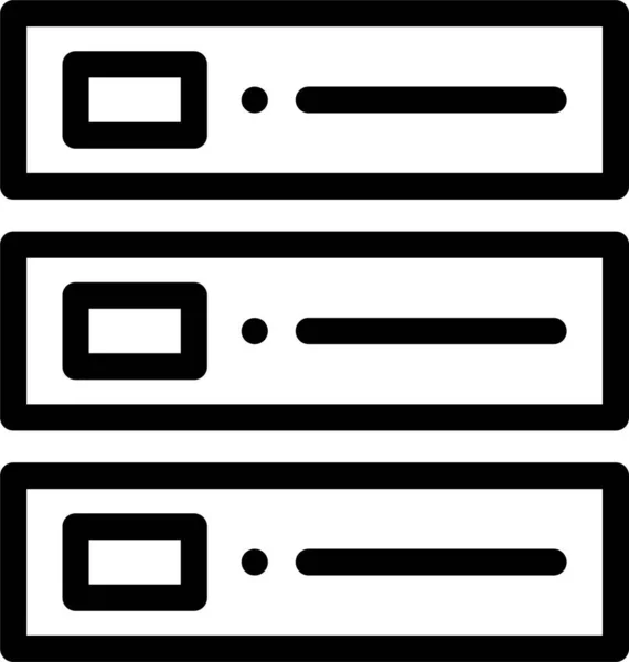 Basis Data Ikon Mainframe Dalam Gaya Outline - Stok Vektor