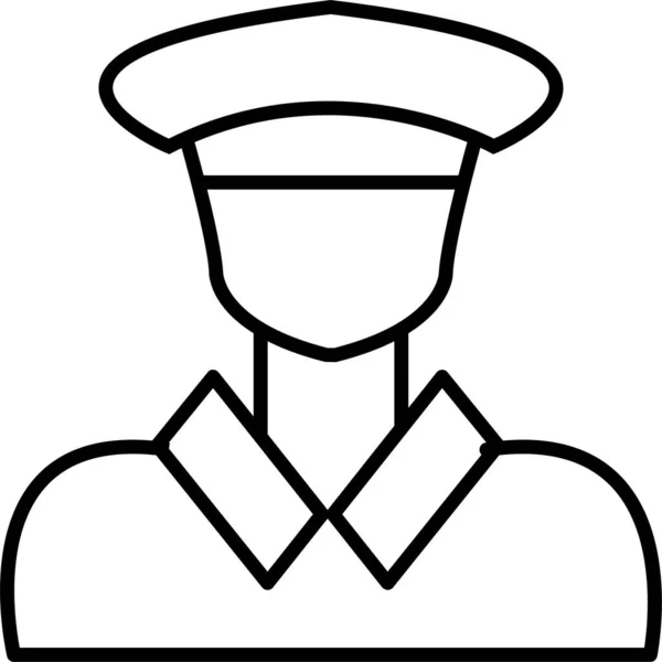 陆军文字幕男性图标轮廓风格 — 图库矢量图片