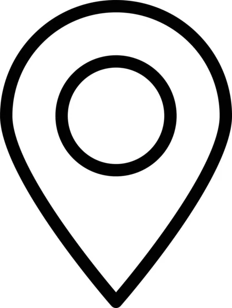 Gps Mapa Marcador Icono Estilo Esquema — Vector de stock