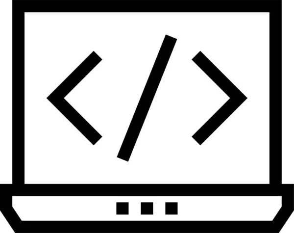 Kód Kód Notebook Kód Ikona Stylu Osnovy — Stockový vektor