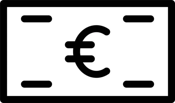 Efectivo Ganar Icono Euro Estilo Esquema — Archivo Imágenes Vectoriales