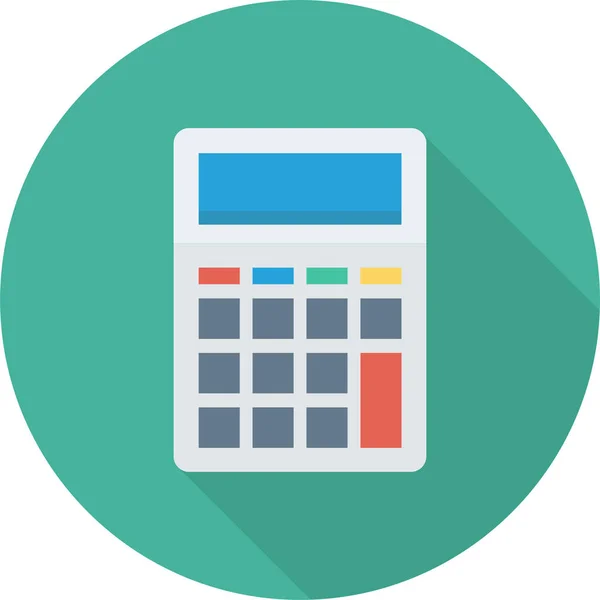Calc Calcular Ícone Cálculo Estilo Long Shadow — Vetor de Stock