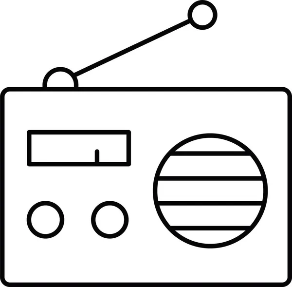 Audio Muziek Radio Icoon Grote Lijnen Stijl — Stockvector