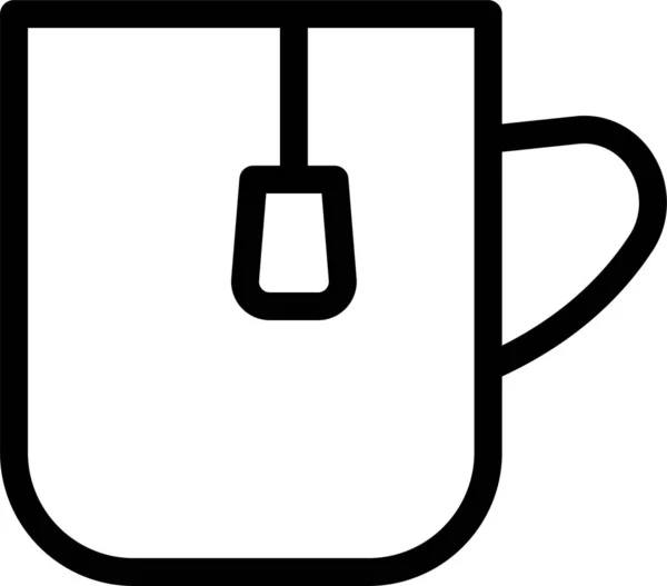 Taza Caliente Icono Estilo Esquema — Archivo Imágenes Vectoriales