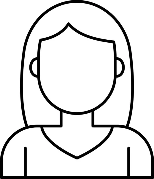 Avatar Girl Women Icon Outline Style — Stock Vector