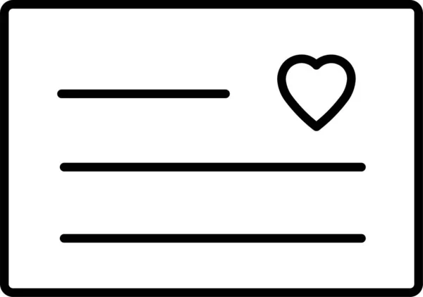 Ikona List Miłość Karty — Wektor stockowy