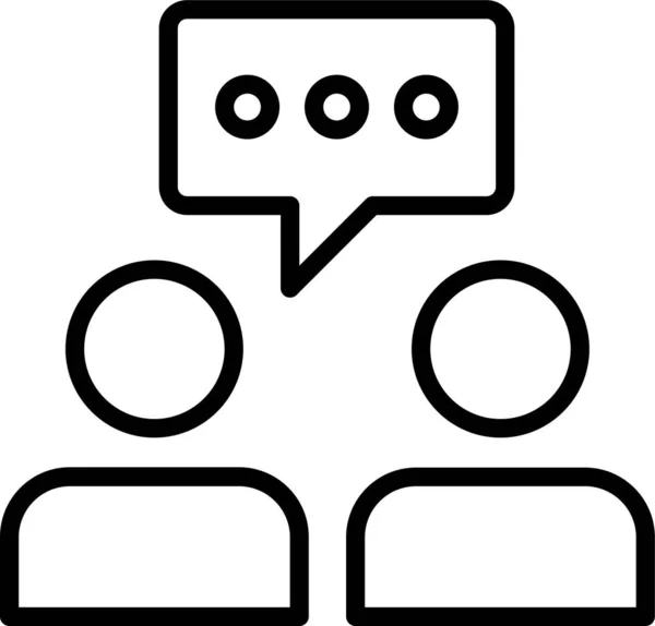 Conversation Chat Couple Icon Outline Style — Stock Vector