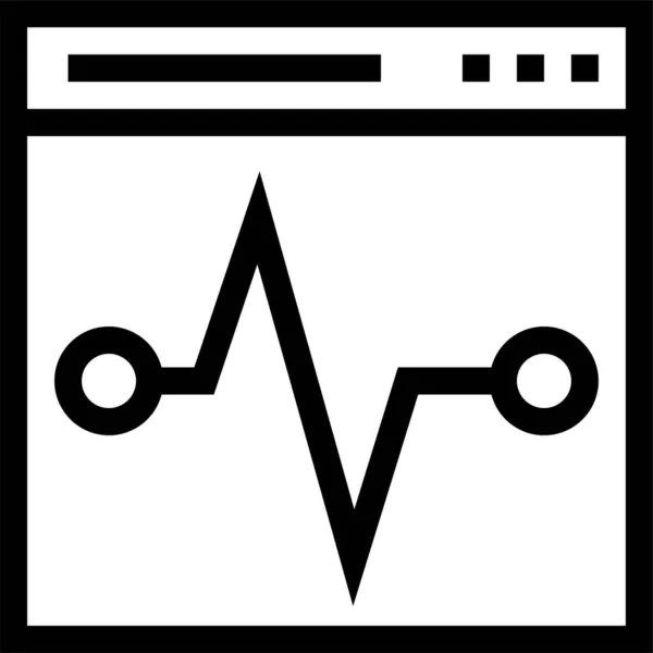 Значок Серцебиття Браузера Стилі Контурів — стоковий вектор