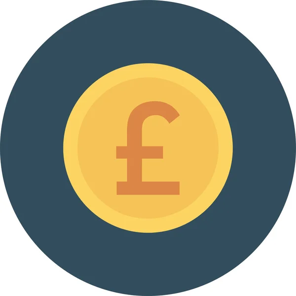 Britishpounds Icône Monnaie Fiduciaire Dans Style Plat — Image vectorielle