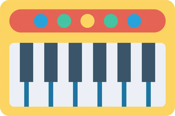 Düz Stil Piyano Ikonu Izntrument Müzik — Stok Vektör